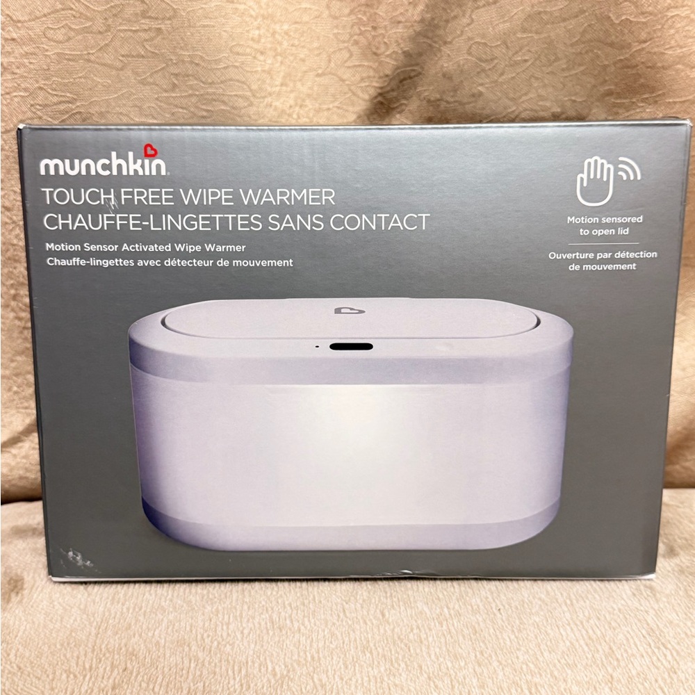 Munchkin Motion Sensor Wipe Warmer in White and Gray Brand New